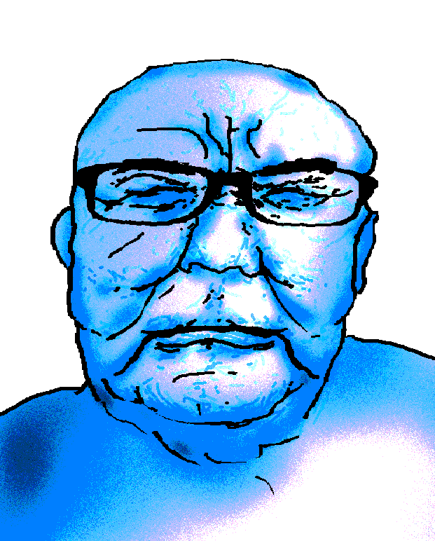 clarksoy, 1soyjak, bald, blue skin, closed eyes, connor, front view, gambling, glasses, half closed eyes
