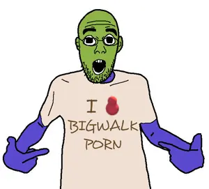 shirtjak, 1soyjak, bald, big walk, black eyes, front view, game, gape, glasses, green skin