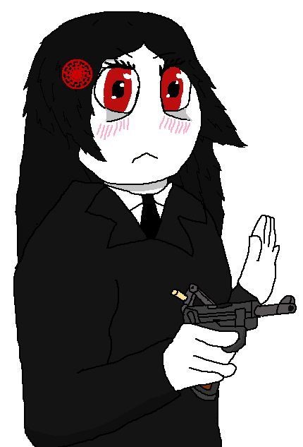 nazitan, soytan, 1soyjak, blush, bullet casing, closed mouth, clothes, female, glasses, gun