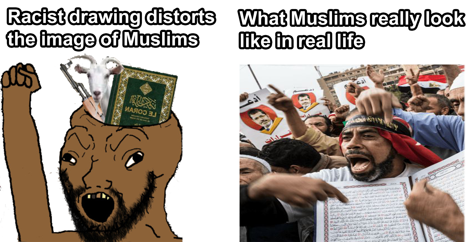 soyak, 1soyjak, ak-47, arabic text, assault rifle, beard, brown skin, egypt, english text, goat