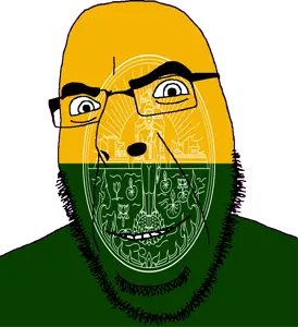 cobson, 1soyjak, bald, buddha, buddhism, building, bushy eyebrows, flag, flower, glasses