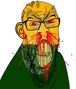 feraljak, feralrage, 1soyjak, angry, bald, blood, bloodshot eyes, buddha, buddhism, building