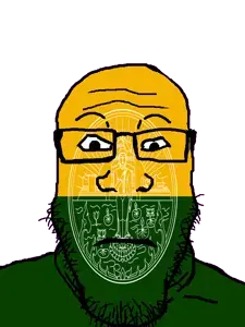 markiplier soyjak, neutralplier, 1soyjak, black eyes, buddha, buddhism, building, closed mouth, flag, flower