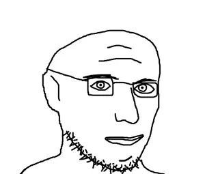 unknown, 1soyjak, bald, closed eyes, front view, glasses, looking at you, neutral, portrait, stubble