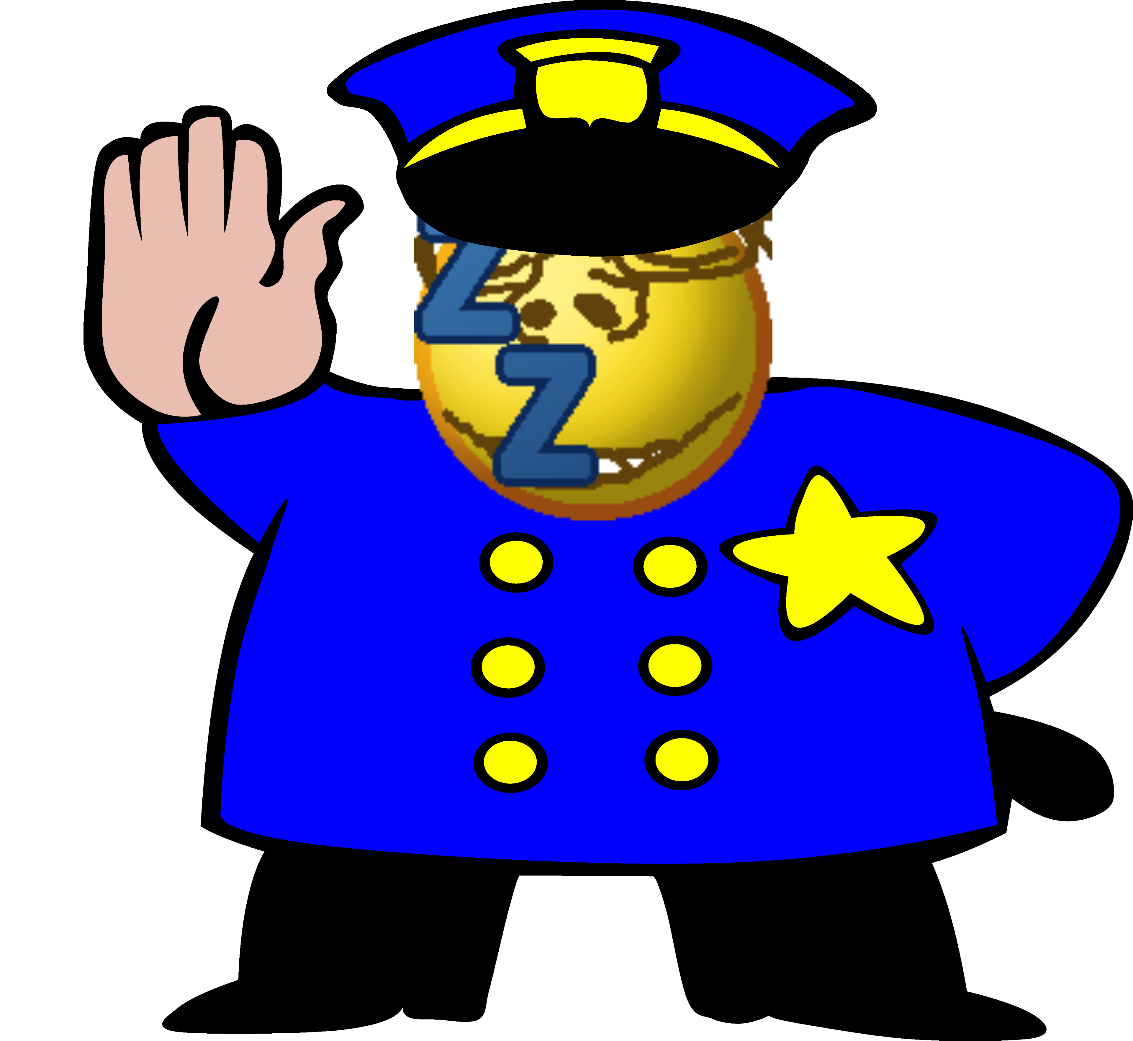 prince narcissist, police man ganson, gapejak, nuurumoji, 1soyjak, asleep, baton, buttons, closed eyes, fat
