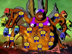 204261 - soybooru.com - 9soyjaks abomination award awards bald big_lips black_eyes black_skin brandon brandon branigger brap brown_skin claw claws creature deformed_swastika dirt ear fangs fart fa-4~2.jpg