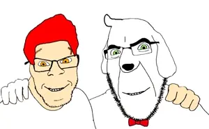 62096 - soybooru.com - _soy_ 2soyjaks animal award check cobson dog dog_ear ear feraljak friendship glasses hands happy janny jannyjak looking_at_you nate_higgers natejak no_more_brother_wars pet root smile soyjak.jpg