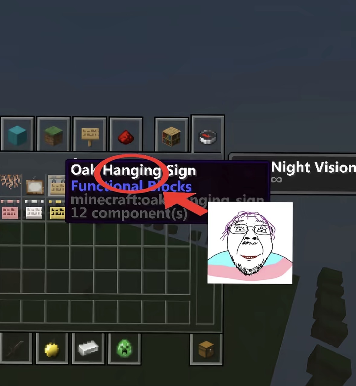 bernd, troonjak, ack, arrow, english text, faggots, glasses, hair, half body, half open mouth