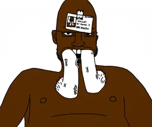 bbc walrus, 1soyjak, bald, black eyes, black hair, black skin, brown skin, bwc, dildo, ears