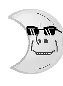 moonman, cobson, nuurumoji, 1soyjak, emoji, emoticon, eyebrows, front view, full body, glasses