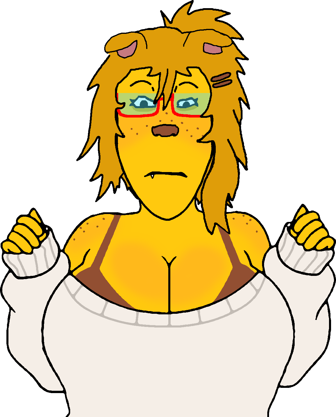 femjanny, markiplier soyjak, female markiplier, neutralplier, bra straps, 1soyjak, animal ears, big breasts, black eyes, blush