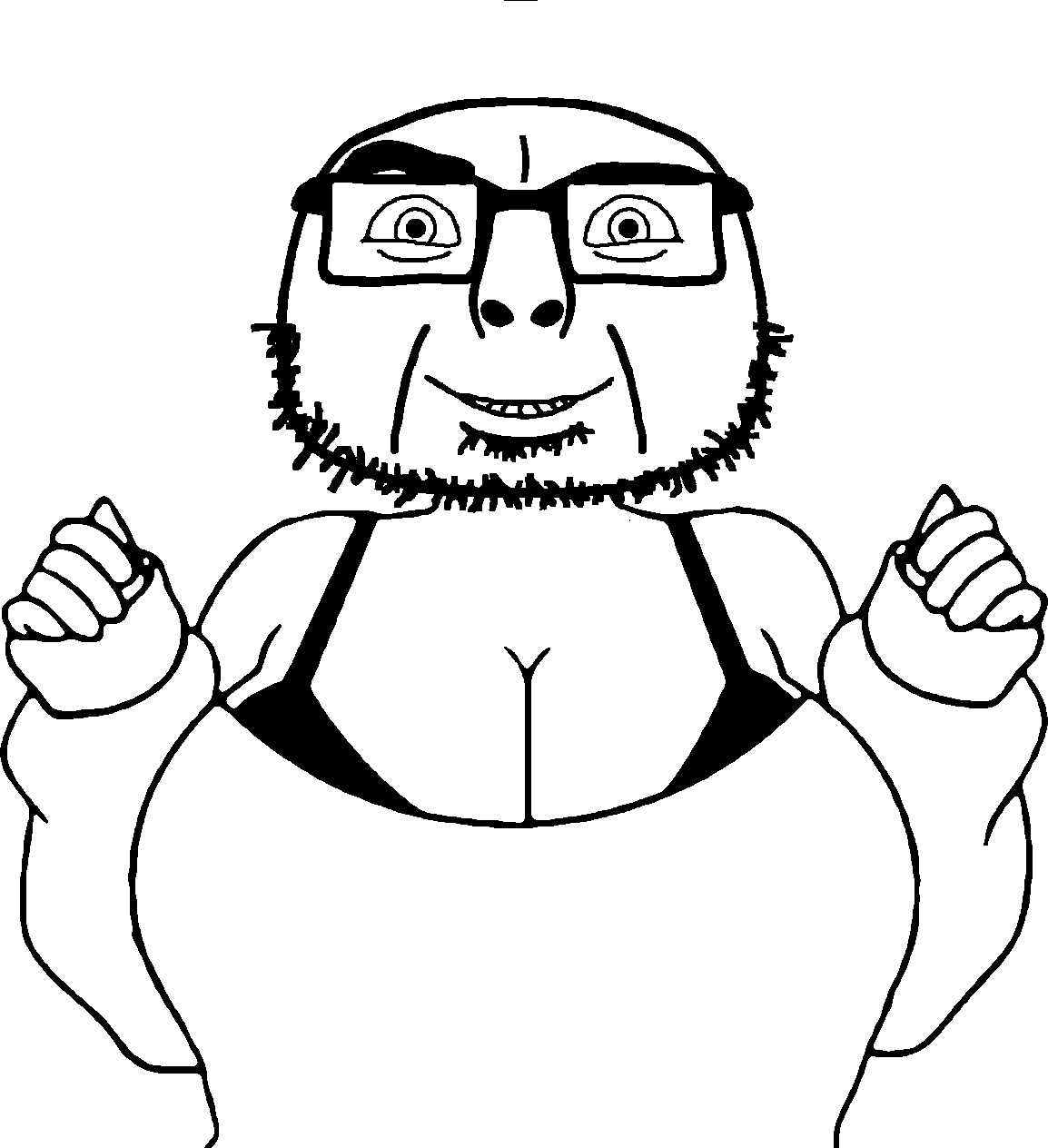 cobson, olgolstein, olgolstein front, bra straps, proud olgolians, 1soyjak, animated, bald, big breasts, black eyes