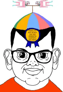 brandon, 1soyjak, award, black eyes, black hair, closed mouth, clothes, front view, glasses, hair