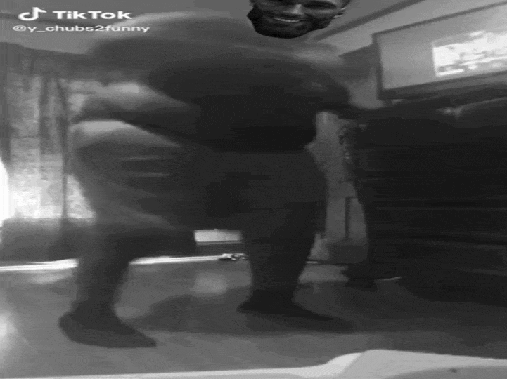 gigachad, gigachaded, beard, black hair, clothes, curtain, dance, door, falling, fat