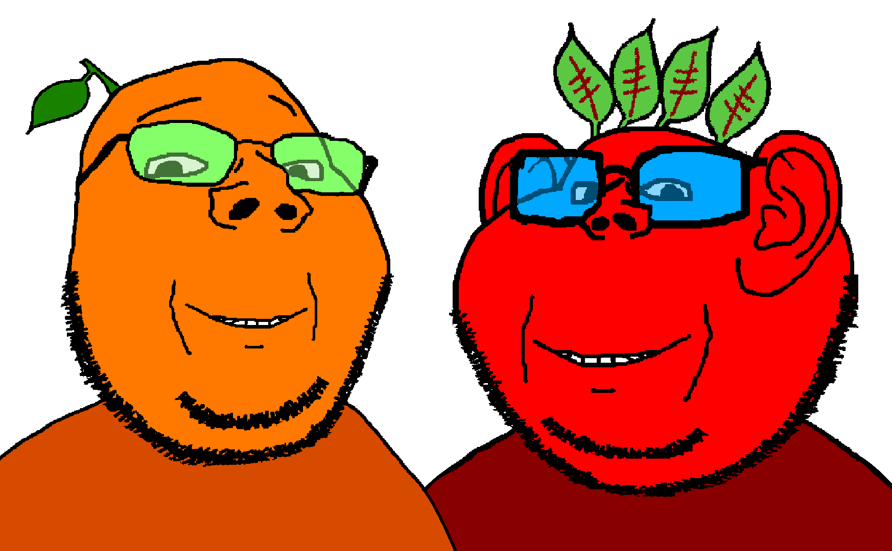 gapejak, impish soyak ears, jolly soyak ears, wholesome soyjak, wholyjak, imp & gape, 2soyjaks, bald, beard, beetroot