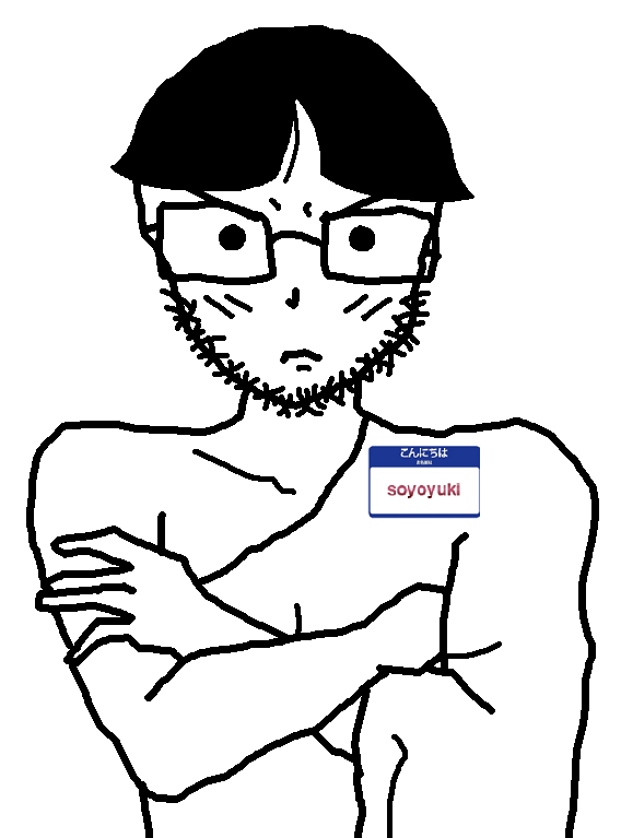 chud robot, boymoder, boymoderjak, 1soyjak, angry, black eyes, blush lines, boymoder, closed mouth, front view