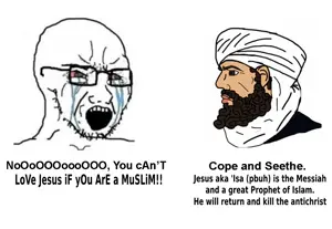 yes chad, soyak, antichrist, bloodshot eyes, crying, glasses, islam, jesus christ, open mouth, religion
