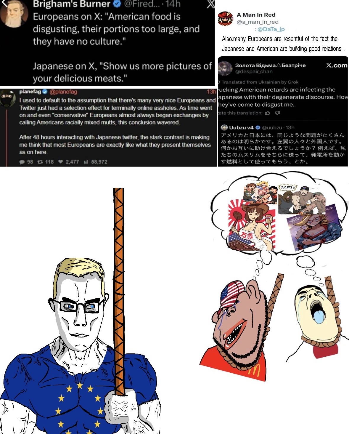 chudjak, chudjak front, muscular chud, amerimutt, aryan, a10 eyes, ack, bbq, blonde hair, blue eyes