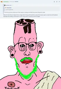 cobbert2, 1soyjak, bald, big lips, black eyes, cincinnati, cinnamon, cinnamon stick, closed mouth, ear