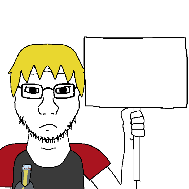 nate higgers, soyak, soyak front, natejak, 1soyjak, badge, black eyes, blonde hair, closed mouth, clothes