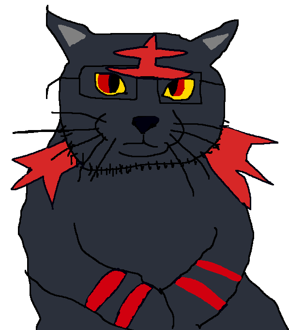 litten, catjak (alternate), gotta 'jak 'em all, 1soyjak, animal, bald, black skin, cat, cat ears, closed mouth