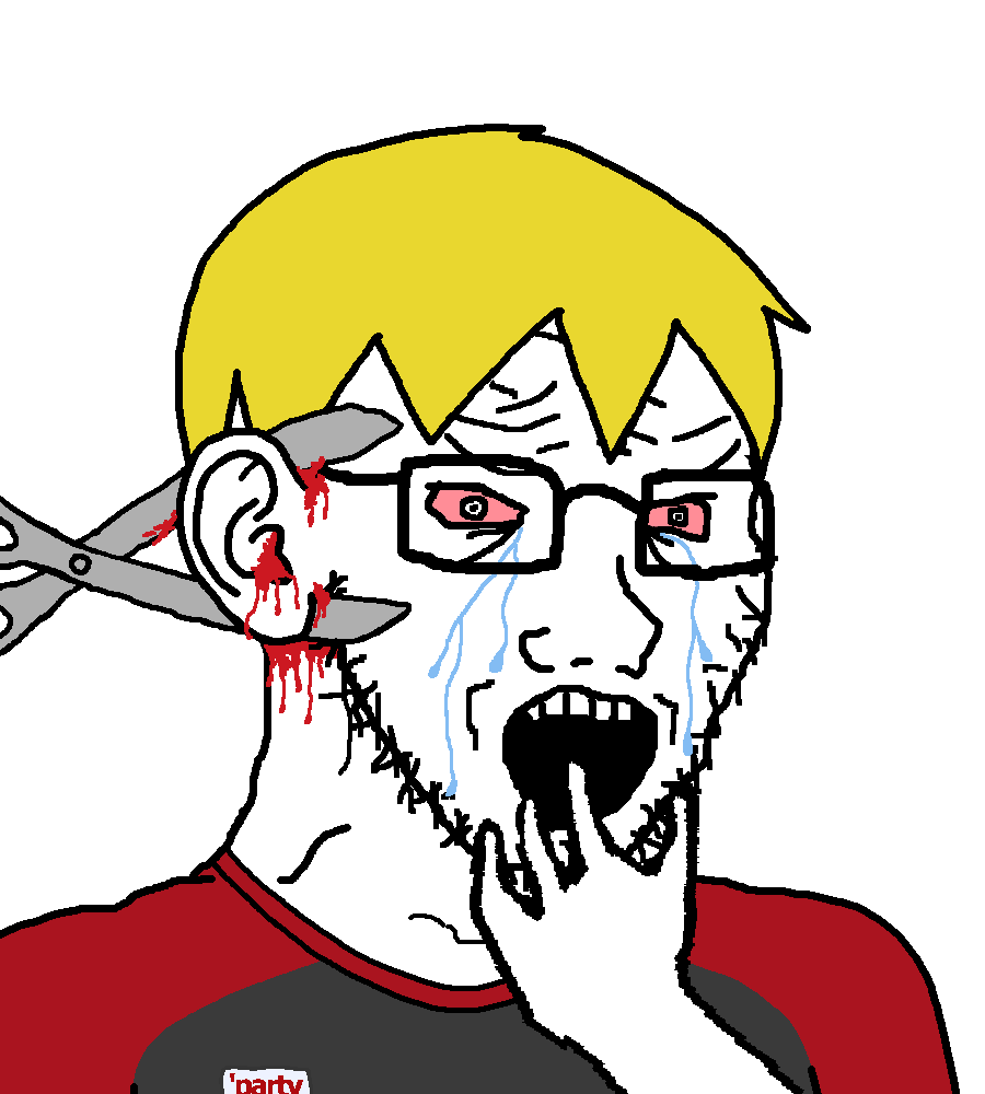 nate higgers, soyak, soyak (crying) 2, natejak, 1soyjak, arm, badge, blonde hair, blood, blood from ears