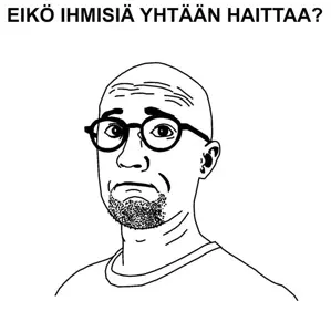 unknown, closed mouth, clothes, ear, finnish text, frown, glasses, sad, soyjak, stubble
