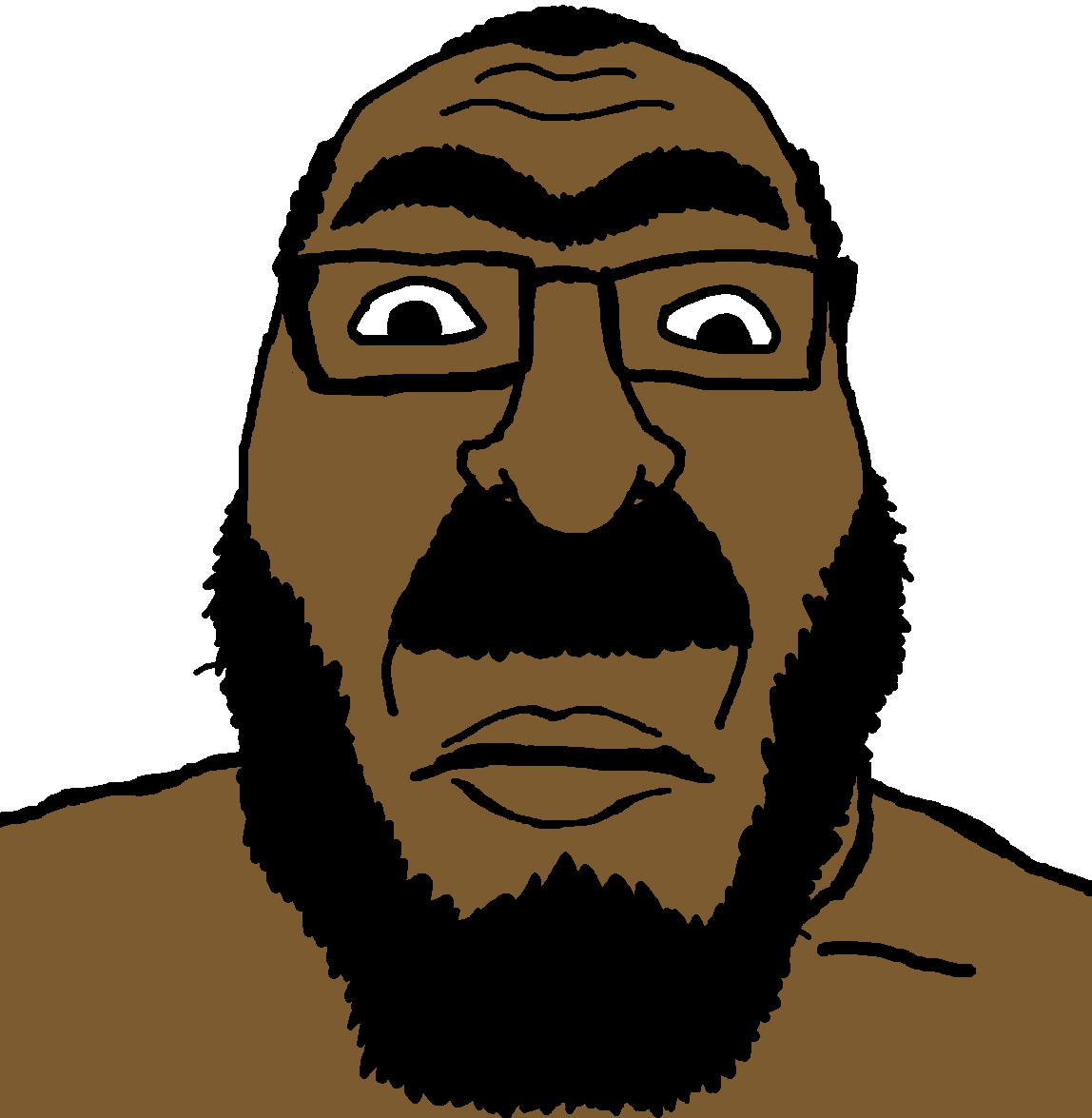 bernd, markiplier soyjak, berndplier, 1soyjak, beard, black hair, brown skin, caucasus, churka, closed mouth