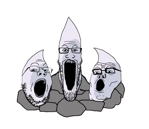 gapejak, markiplier soyjak, tony soprano soyjak, soyjak trio, objakt, 3soyjaks, glasses, open mouth, soyjak, spikerock