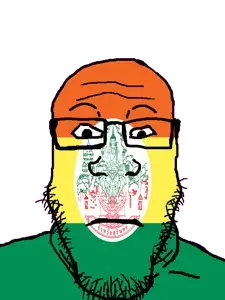 markiplier soyjak, neutralplier, 1soyjak, airavata, animal, black eyes, building, closed mouth, elephant, flag