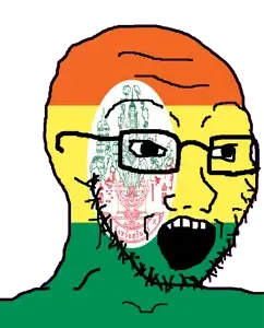 soyak, 1soyjak, airavata, animal, bald, building, elephant, flag, garuda, glasses