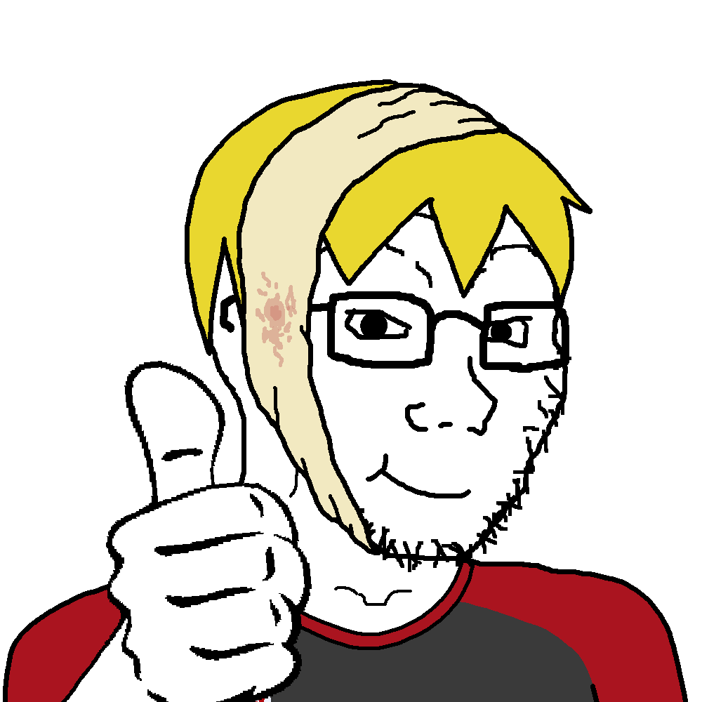 nate higgers, soyak, natejak, arm, badge, bandage, blonde hair, blood stain, bowl cut, clothes