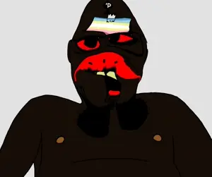 bbc walrus, jartycuck, 1soyjak, bald, bbc, big lips, black eyes, black skin, card, dildo
