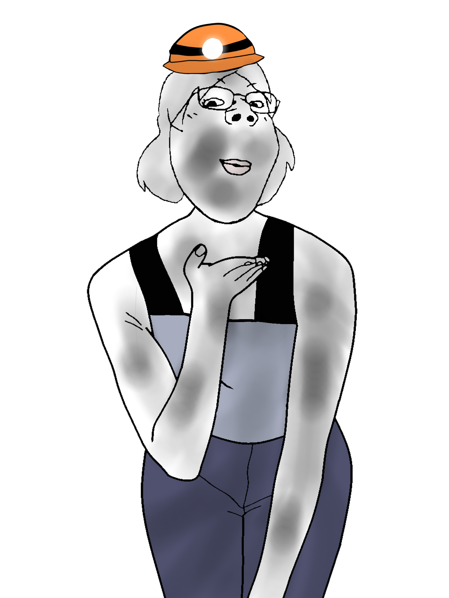 coalminer's mumma, gapejak, female gapejak, wholesome soyjak, femjak, foidjaks, 1soyjak, almost full body, black eyes, blowing kiss