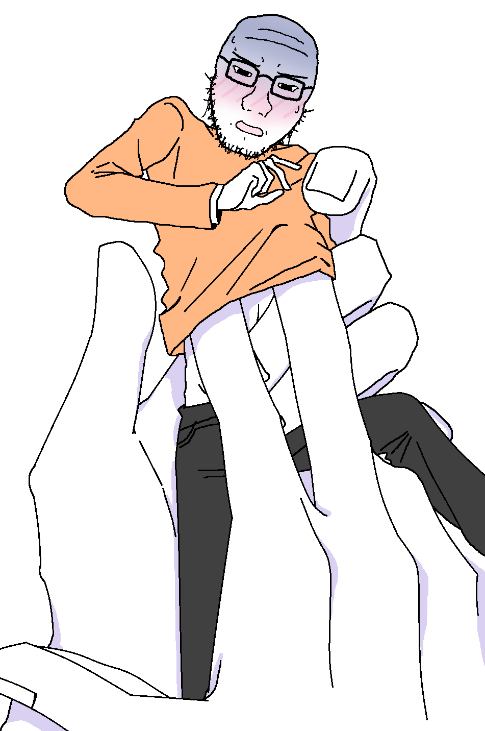 soyak, soyak front2, 1soyjak, aliased, almost full body, bald, black eyes, black hair, blush, clothes
