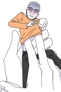 soyak, soyak front2, 1soyjak, aliased, almost full body, bald, black eyes, black hair, blush, clothes