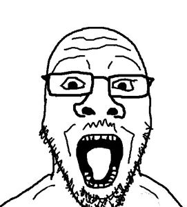 shaulstein, 1soyjak, bald, glasses, hypernuvariant, mustache, nasolabial folds, nuvariant, open eyes, open mouth