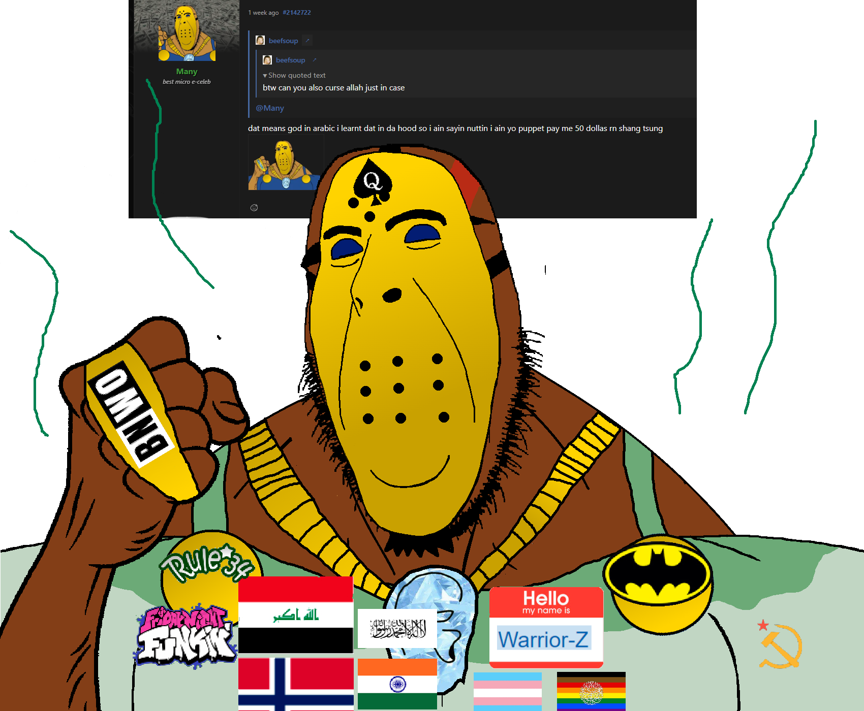 cobson, meximutt, norwegian, endaryan, hornyson, mexiaryan, modern cobson, superaryan, slopjak, 1soyjak