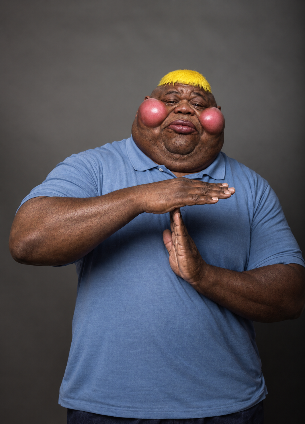 hunky, alicia, fat alicia, hunky twink sex machine, hunky twink sex machine, hunky memes, 1soyjak, black eyes, blonde hair, brown skin