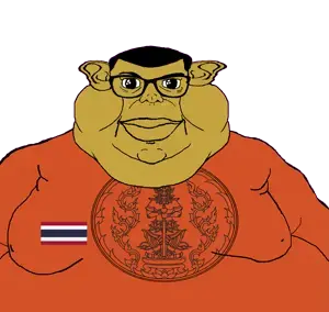 brandon, branigger, 1soyjak, brown skin, closed mouth, ear, fat, flag, full body, glasses
