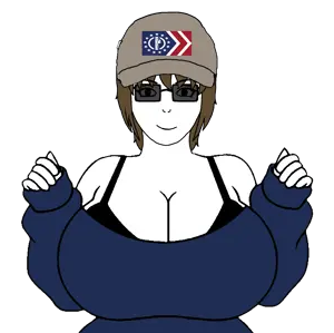 soyak, soyak front, soygirl, soygirl front, bra straps, femjak, big breasts, breasts, brown hair, fascism