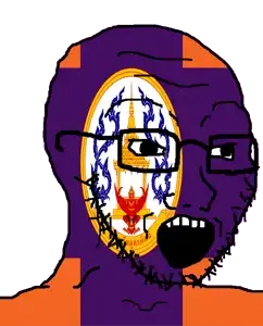 soyak, 1soyjak, animal, bald, building, flag, garuda, glasses, looking to the right, mondop