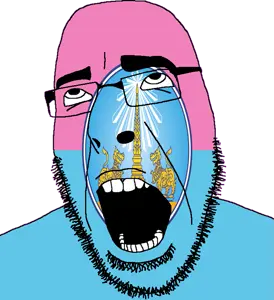 cobson, 1soyjak, ahegao, angry, animal, bald, bushy eyebrows, flag, flower, glasses