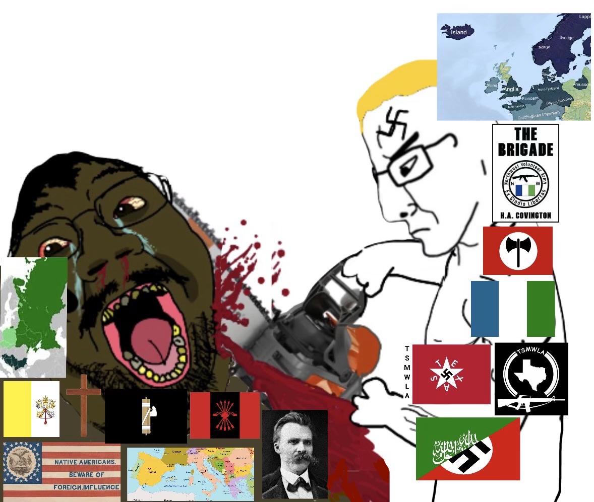 black tradcath, yes chad, bernd, chudjak, chainsaw bernd, chudjak front, muscular chud, aryan, xitter memes, 1488
