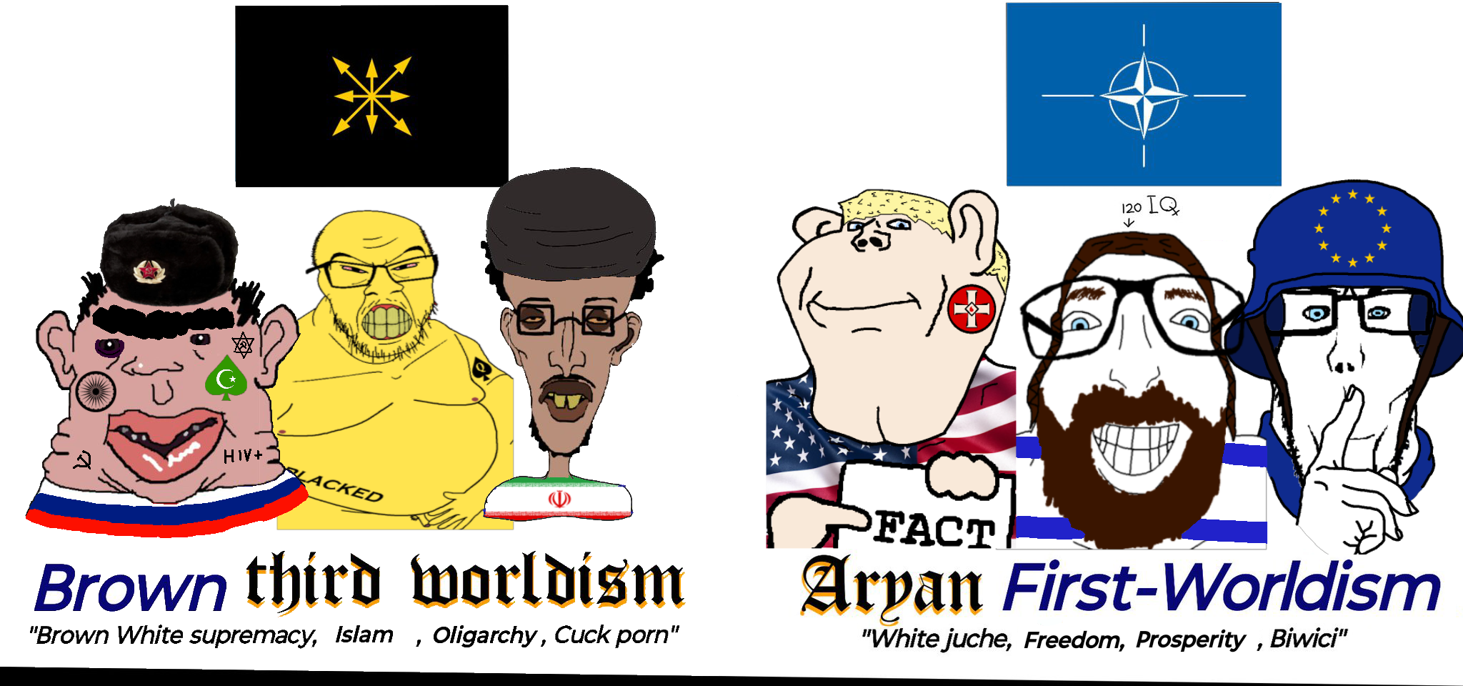 feraljak, impish soyak ears, israeli soyjak, markiplier soyjak, swarthyjak, euroaryan, euromutt, impish ameriaryan, impish amerimutt, israeli aryan