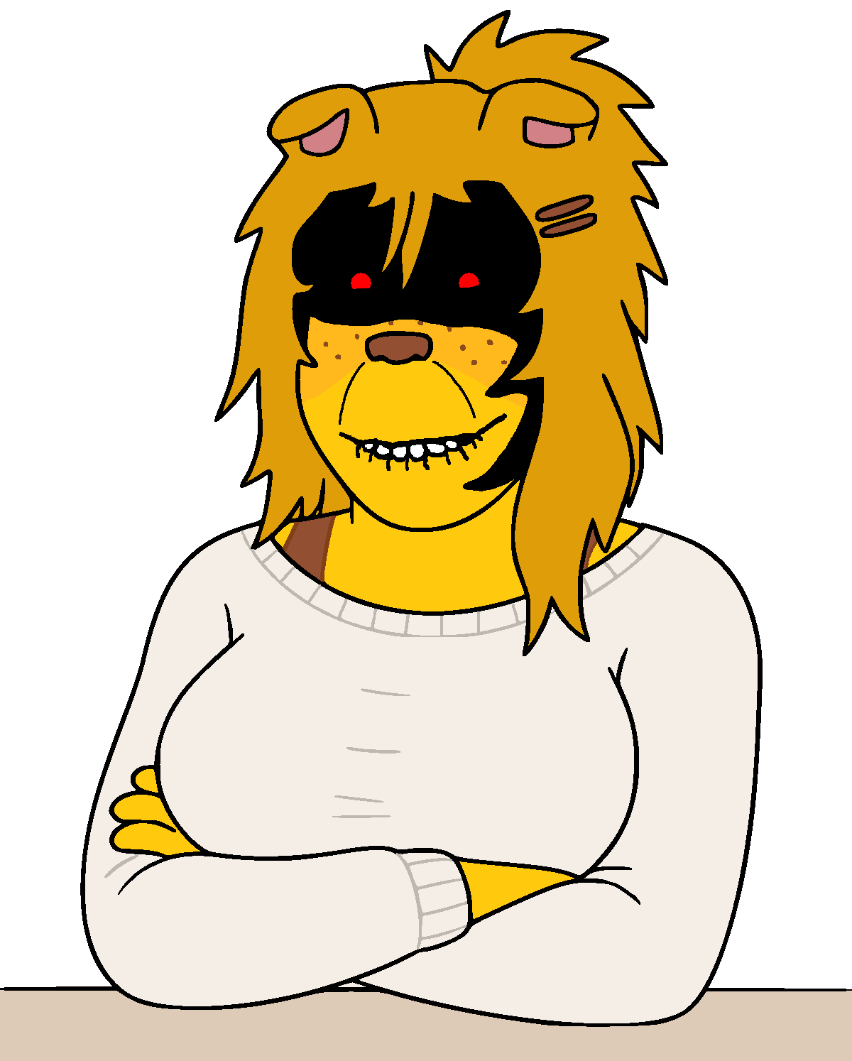 femjanny, markiplier soyjak, female markiplier, 1soyjak, animal, animal ears, big breasts, biting lip, bra, breasts