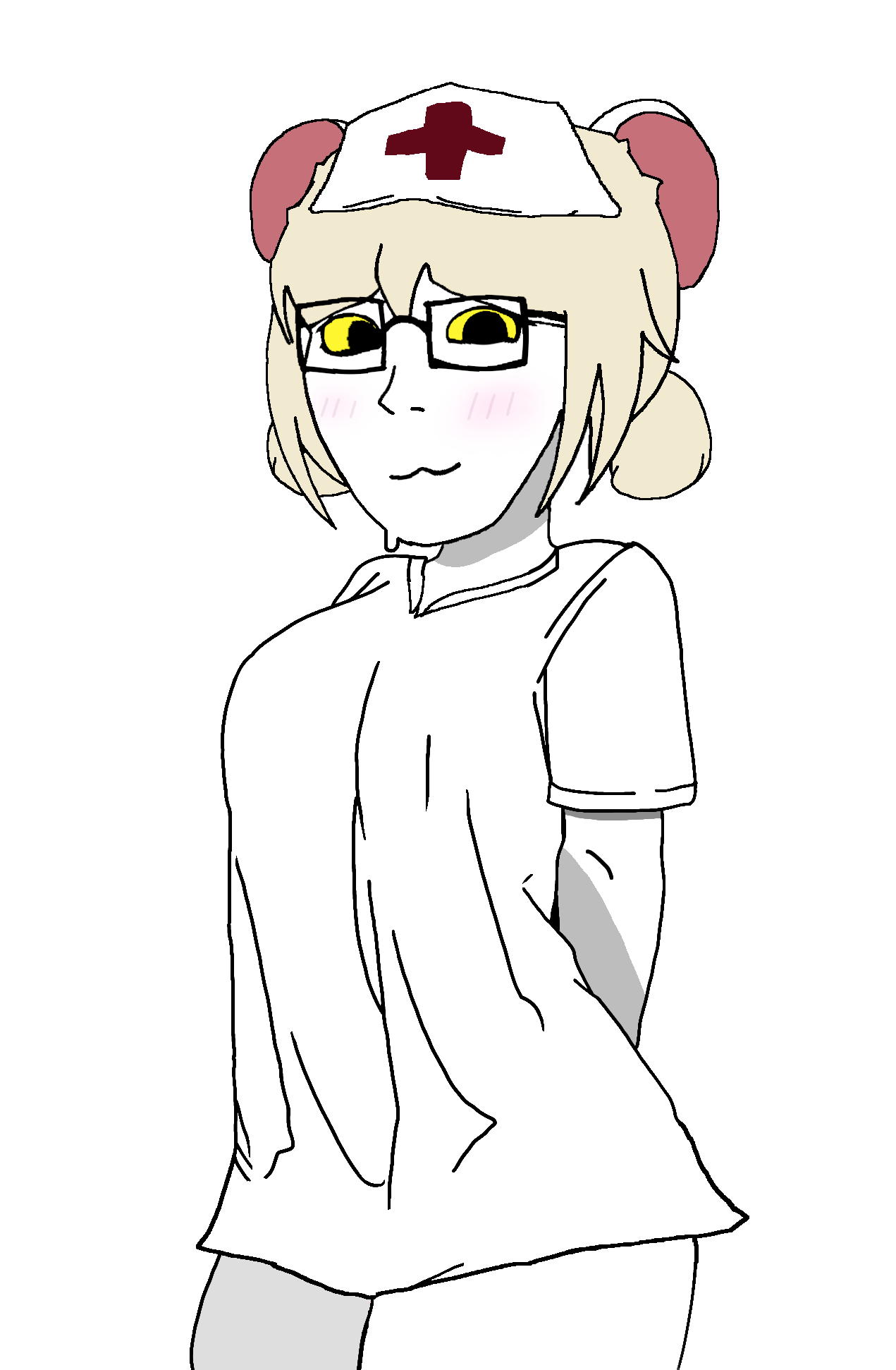 lorna, soyak, soygirl, femjak, soygirlfriend, 1soyjak, anthro, arm, blonde hair, blush