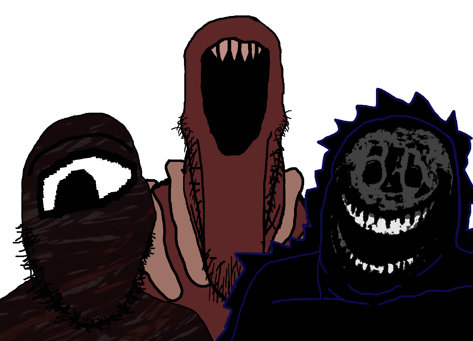 figure, rush, seek, gapejak, markiplier soyjak, tony soprano soyjak, soyjak trio, 3soyjaks, bald, black eyes