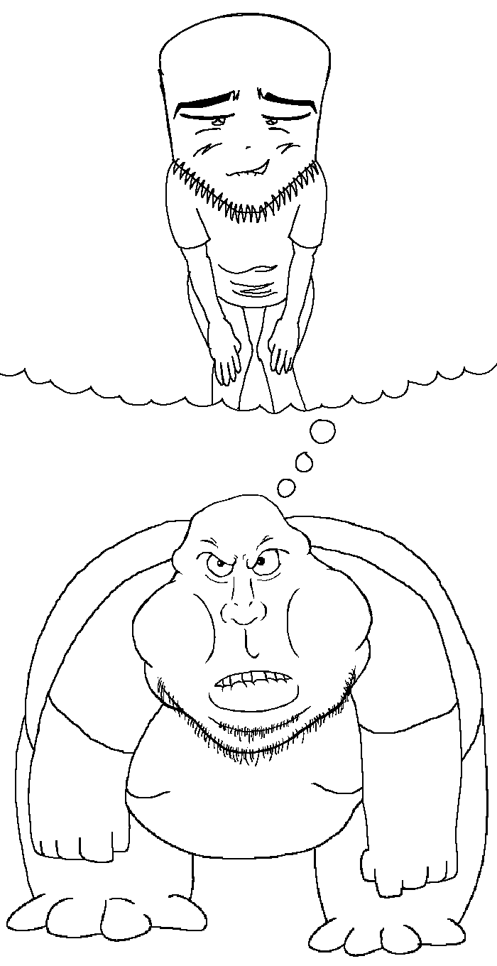 meximutt, meximutt front, 1soyjak, anime, arm, bald, biting lip, butt, cheeks, chin