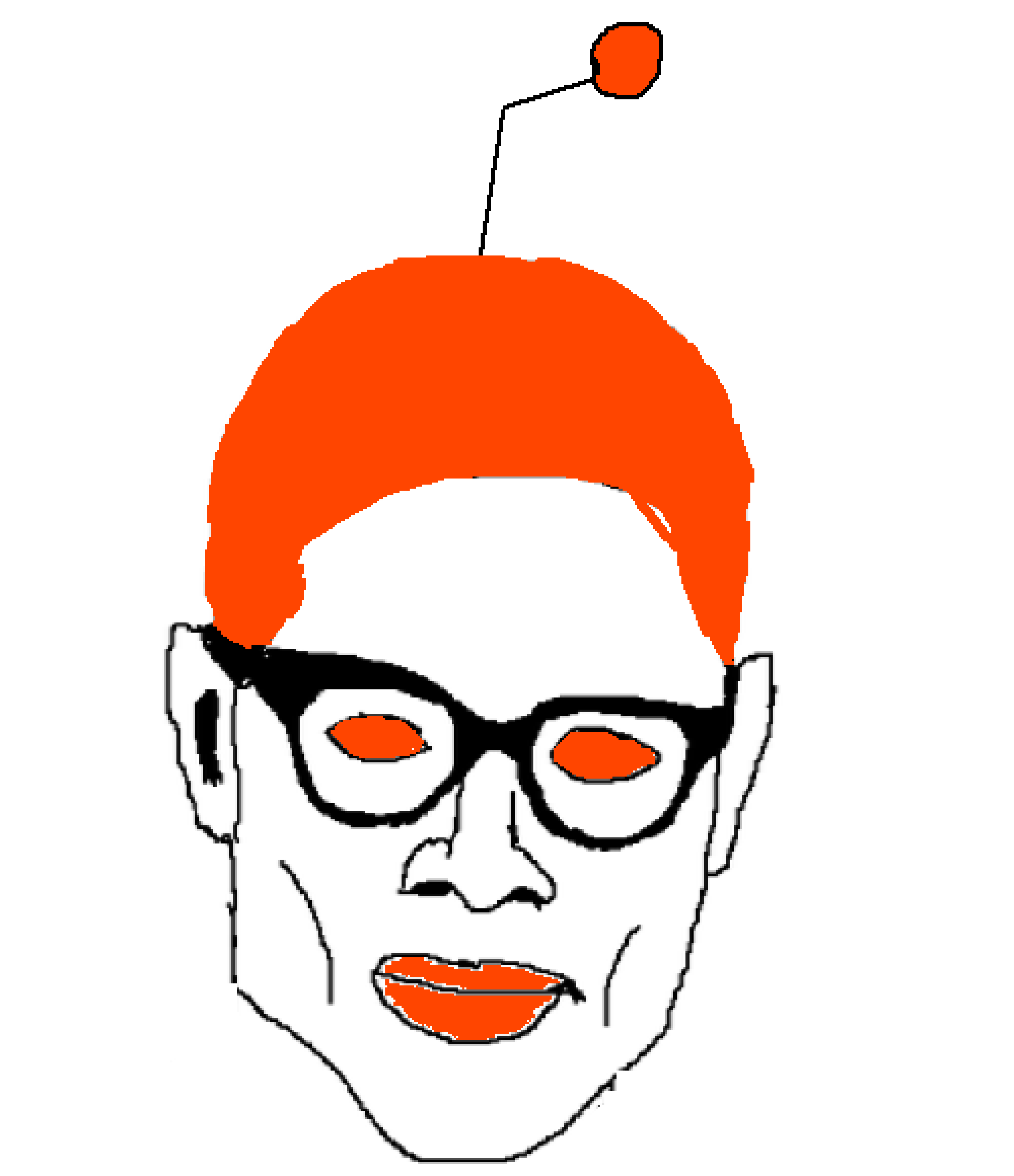 chudjak, redditjak, closed eyes, closed mouth, front view, glasses, hair, looking at you, neutral, no beard